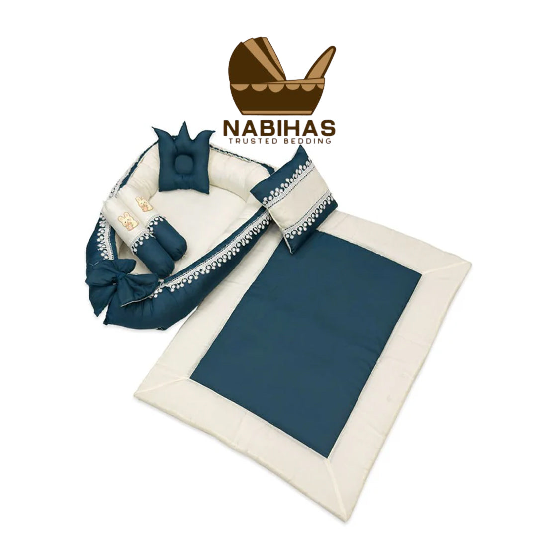6 Pcs Sea Green Baby Bed Set
