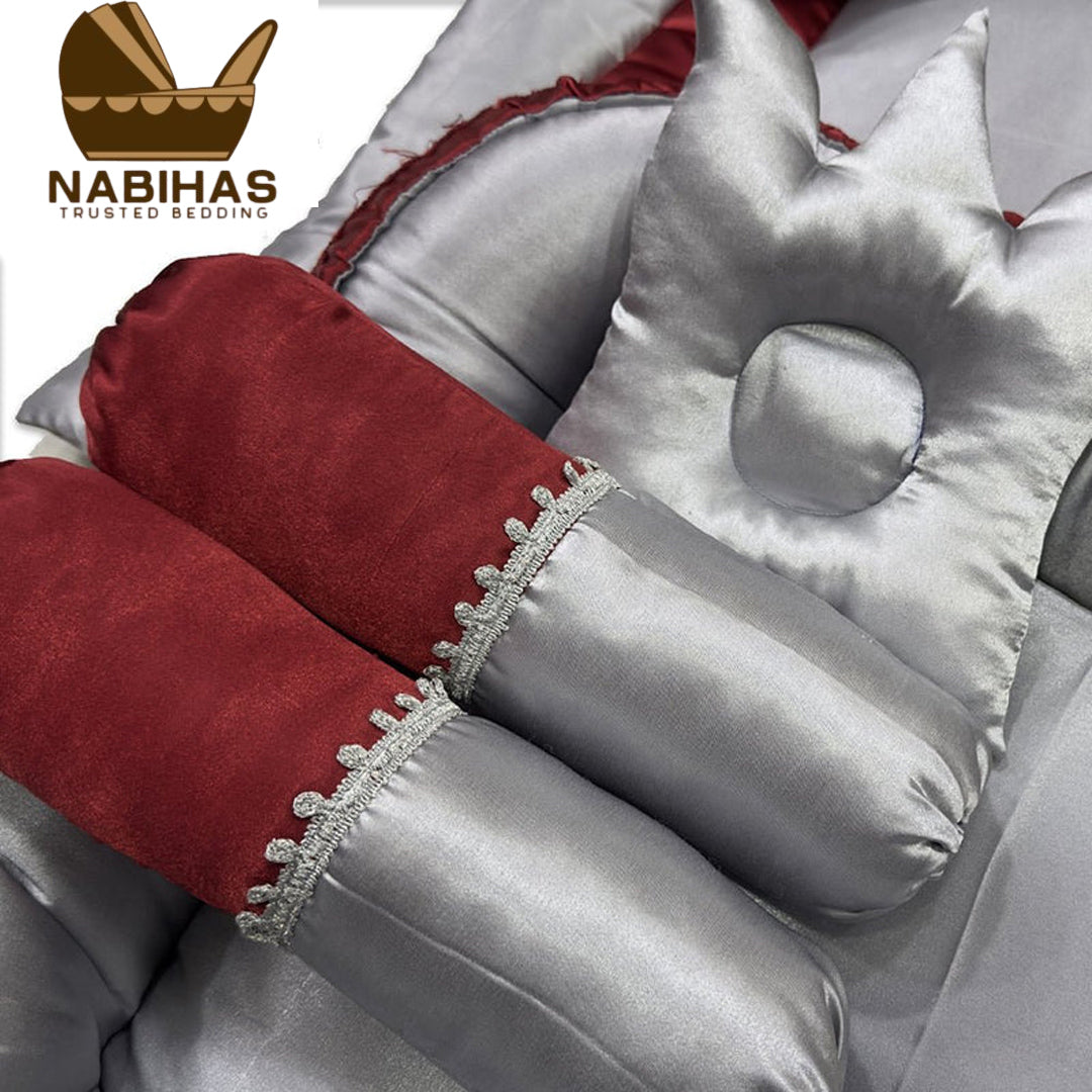 Luxury 100% Pure Cotton Baby Set With Carry Nest  (Maroon)