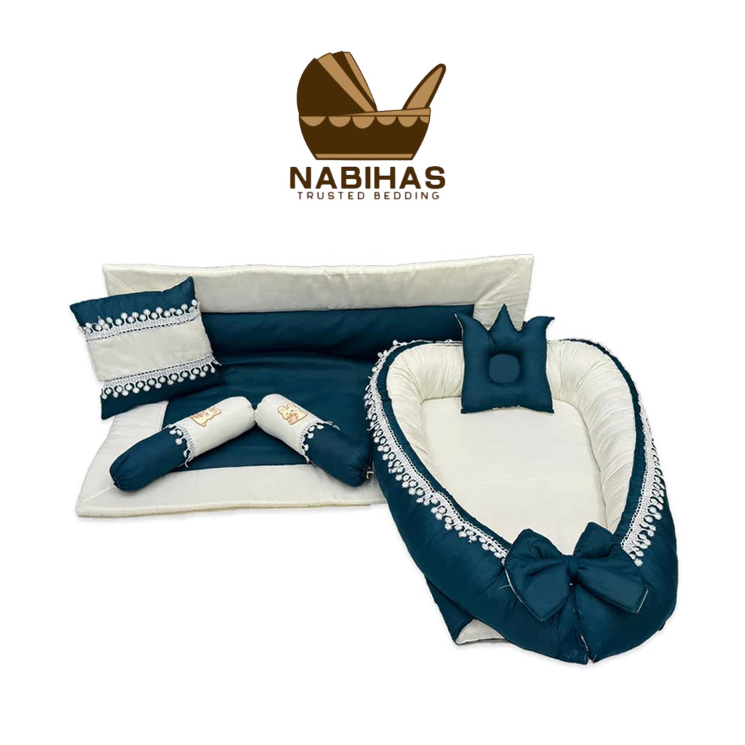 6 Pcs Sea Green Baby Bed Set